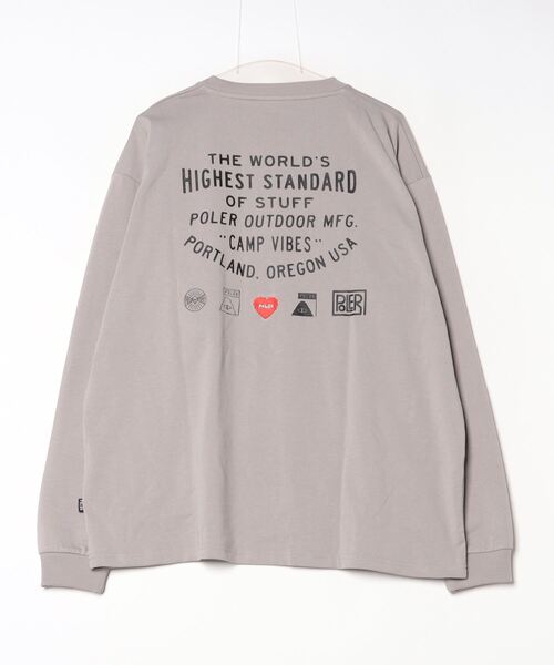 POLeR(ポーラー)の「【ムラサキスポーツ限定】POLER/ポーラー ロンT/長袖 ビックシルエット 刺繍ロゴ 吸汗速乾 249MCV0049(Tシャツ/カットソー・メンズ・ホワイト/グレー/ブラック・XL/L/M)」の4枚目の写真