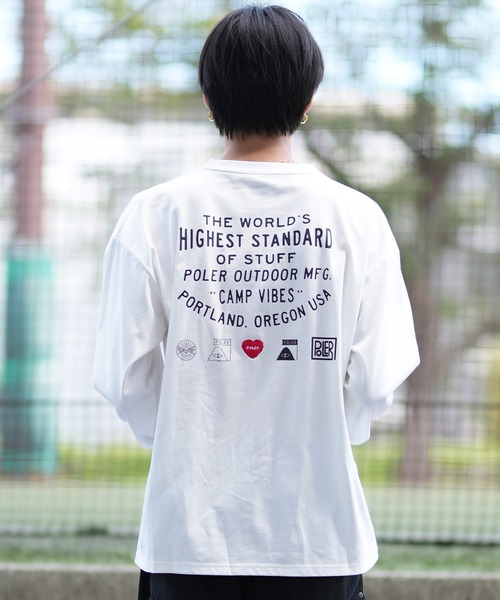 POLeR(ポーラー)の「【ムラサキスポーツ限定】POLER/ポーラー ロンT/長袖 ビックシルエット 刺繍ロゴ 吸汗速乾 249MCV0049(Tシャツ/カットソー・メンズ・ホワイト/グレー/ブラック・XL/L/M)」の8枚目の写真