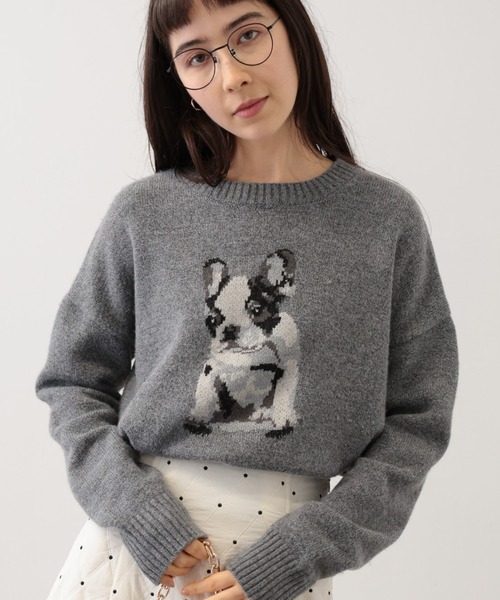 saloon（サルーン）の「SALOON(サルーン)/フレンチブルドッグニット