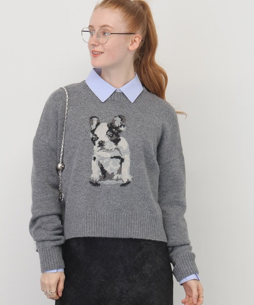 saloon（サルーン）の「SALOON(サルーン)/フレンチブルドッグニット