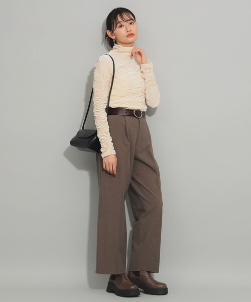 Ray BEAMS(レイビームス)の「ベロア シャーリング ハイネック トップス(Tシャツ/カットソー・レディース・ホワイト系その他6/グリーン系その他2・ONE SIZE)」の3枚目の写真