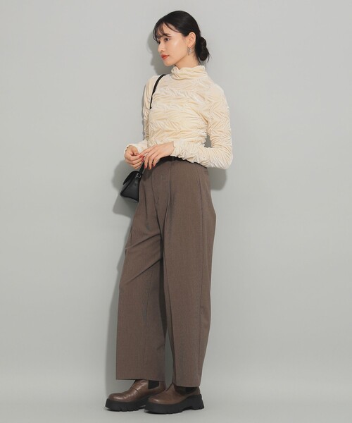 Ray BEAMS(レイビームス)の「ベロア シャーリング ハイネック トップス(Tシャツ/カットソー・レディース・ホワイト系その他6/グリーン系その他2・ONE SIZE)」の5枚目の写真