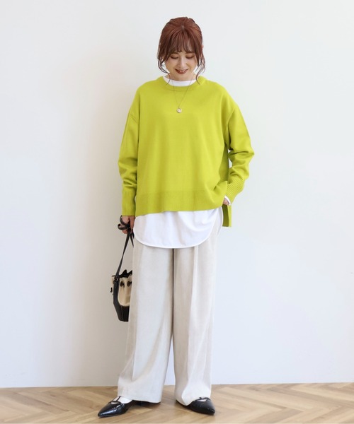 セール】バイパチサイドスリットニットプルオーバー（ニット