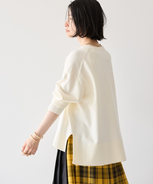 AMERICAN HOLIC(アメリカンホリック)の「バイパチサイドスリットニットプルオーバー(ニット/セーター・レディース・ライトグレー系2/レッド/グリーン/モカ/イエロー/アイボリー/ブラック/ブルー・M/L)」の12枚目の写真