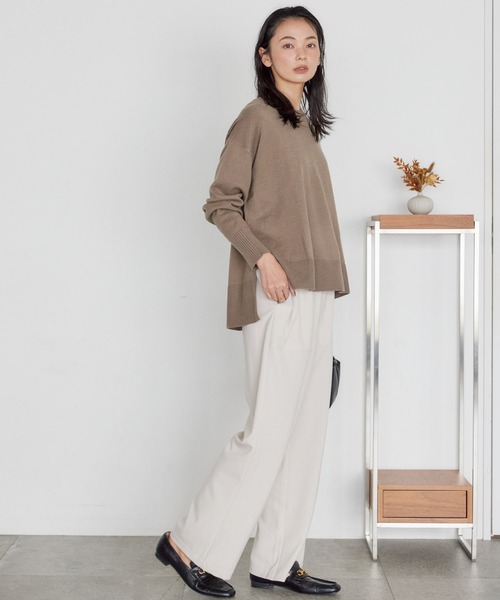 AMERICAN HOLIC(アメリカンホリック)の「バイパチサイドスリットニットプルオーバー(ニット/セーター・レディース・ライトグレー系2/レッド/グリーン/モカ/イエロー/アイボリー/ブラック/ブルー・M/L)」の17枚目の写真