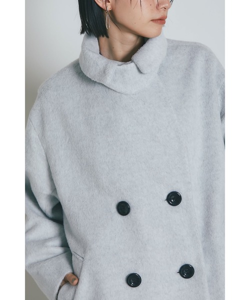 &. NOSTALGIA（アンドドットノスタルジア）の「ウール混ビッグカラーチェスターコート（チェスターコート・レディース・ライトグレー/ブルー系その他/ブラック/ライトベージュ/チャコールグレー・S/M）」の22枚目の写真