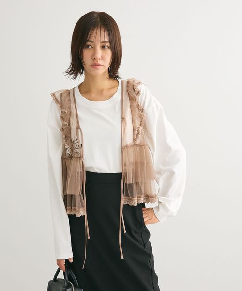 ELENCARE DUE(エレンカーレデュエ)の「・ELENCARE DUE 2ロゴptロンTEE(Tシャツ/カットソー・レディース・ブルー/オフホワイト/杢グレー/ブラック・FREE)」の6枚目の写真