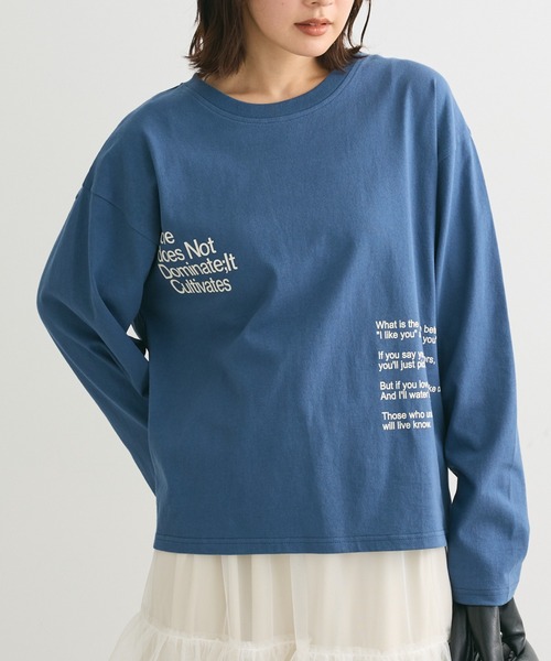 ELENCARE DUE(エレンカーレデュエ)の「・ELENCARE DUE 2ロゴptロンTEE(Tシャツ/カットソー・レディース・ブルー/オフホワイト/杢グレー/ブラック・FREE)」の4枚目の写真