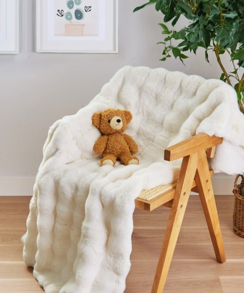 セール】ぽこぽこボリュームファー BIGブランケット / ハーフケット