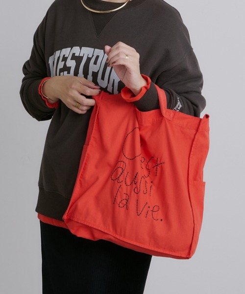 PUAL CE CIN(ピュアルセシン)の「【インフルエンサー企画】2WAYバッグ(トートバッグ・レディース・チャコールグレー/レッド/ピンク/イエロー/カーキ・FREE)」の14枚目の写真