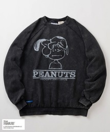 PEANUTS | 【PEANUTS/ピーナッツ】ライナス&スヌーピー コミカルイラスト ヴィンテージデザイン ラグランスリーブ クルーネックスウェット(スウェット)