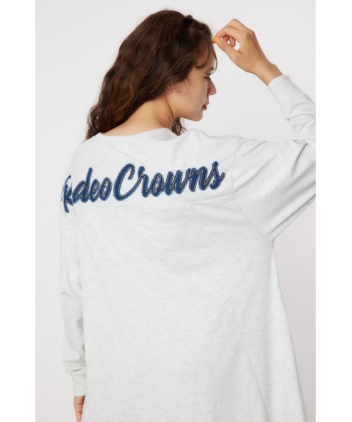 RODEO CROWNS WIDE BOWL(ロデオクラウンズワイドボウル)の「デニムアップリケロゴワンピース(ワンピース・レディース・ブラック/マジェンタ/カーキ/グレー×ホワイト・FREE)」の19枚目の写真