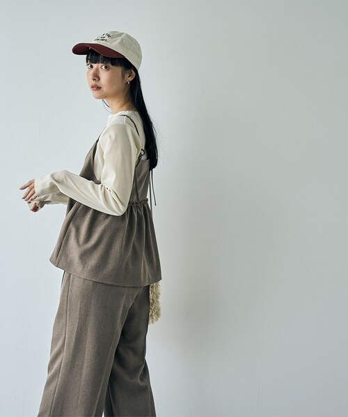 coen（コーエン）の「【そうコレ! 】ウールライクキャミソールセットアップ（サロペット/オーバーオール・レディース・ブラック/モカ/ベージュ・L/M）」の10枚目の写真