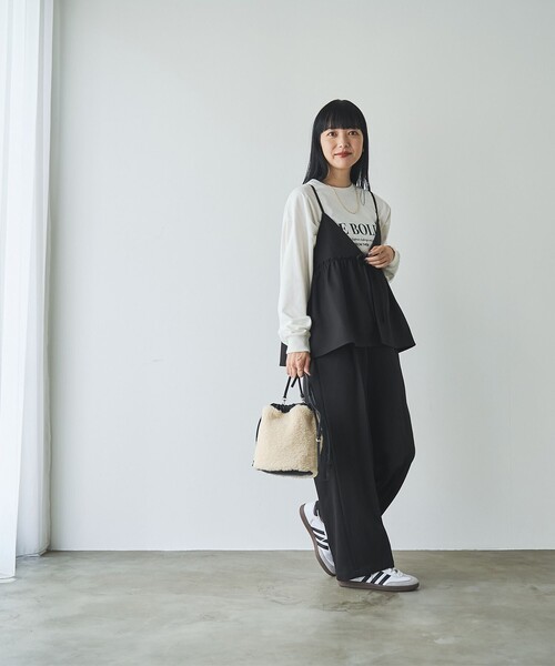 coen（コーエン）の「【そうコレ! 】ウールライクキャミソールセットアップ（サロペット/オーバーオール・レディース・ブラック/モカ/ベージュ・L/M）」の15枚目の写真