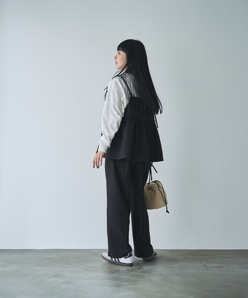 coen（コーエン）の「【そうコレ! 】ウールライクキャミソールセットアップ（サロペット/オーバーオール・レディース・ブラック/モカ/ベージュ・L/M）」の17枚目の写真