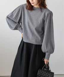 パフスリーブ」に該当するトップス（グレー/灰色系）ファッション通販