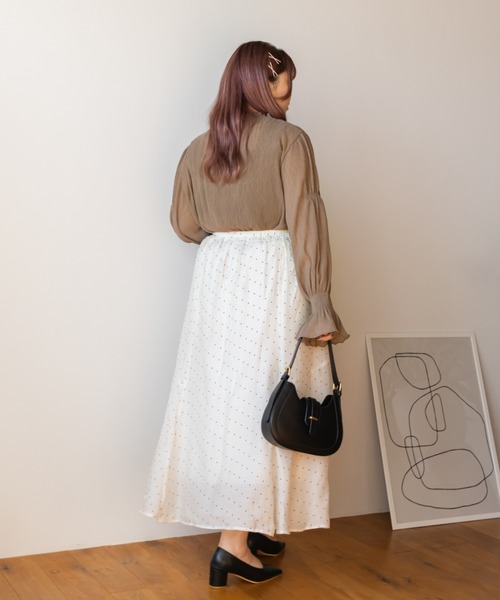 CLETTE(クレット)の「シアーシャーリングブラウス(シャツ/ブラウス・レディース・モカ/アイボリー/ブラック/ブルー・LL/3L/4L)」の18枚目の写真