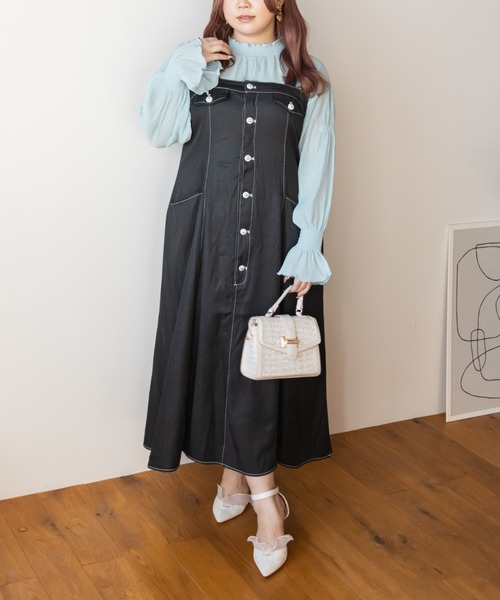 CLETTE(クレット)の「シアーシャーリングブラウス(シャツ/ブラウス・レディース・モカ/アイボリー/ブラック/ブルー・LL/3L/4L)」の20枚目の写真