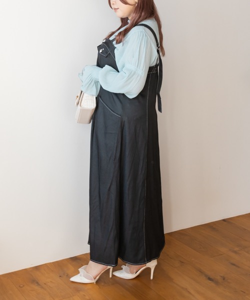 CLETTE(クレット)の「シアーシャーリングブラウス(シャツ/ブラウス・レディース・モカ/アイボリー/ブラック/ブルー・LL/3L/4L)」の22枚目の写真