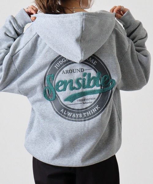 FUNALIVE(ファンアライブ)の「サガラ刺繍サークルロゴ裏起毛ZIPパーカー(パーカー・メンズ・スミクロ/杢グレー/ブラック/ネイビー/ホワイト/ブラック系1/ブラウン/スモーキーグリーン系・M/L/LL)」の6枚目の写真