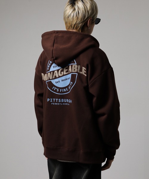 セール】サガラ刺繍サークルロゴ裏起毛ZIPパーカー（パーカー