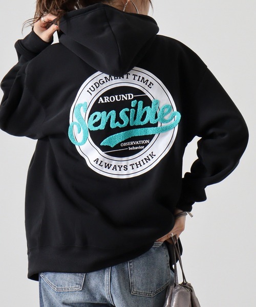 FUNALIVE(ファンアライブ)の「サガラ刺繍サークルロゴ裏起毛ZIPパーカー(パーカー・メンズ・スミクロ/杢グレー/ブラック/ネイビー/ホワイト/ブラック系1/ブラウン/スモーキーグリーン系・M/L/LL)」の3枚目の写真