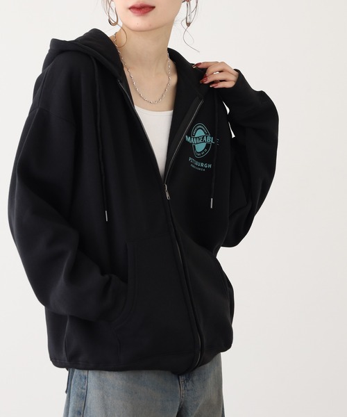 セール】サガラ刺繍サークルロゴ裏起毛ZIPパーカー（パーカー