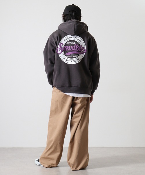 セール】サガラ刺繍サークルロゴ裏起毛ZIPパーカー（パーカー