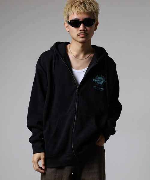 セール】サガラ刺繍サークルロゴ裏起毛ZIPパーカー（パーカー