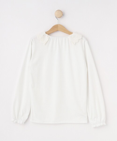 SHOO・LA・RUE（シューラルー）の「【100-140cm/プチセレ】レース衿インナープルオーバー（Tシャツ/カットソー・キッズ・オフホワイト/ブラック・10/11/12/13/14）」の4枚目の写真
