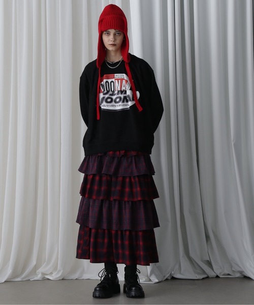 OKIRAKU(オキラク)の「(OKIRAKU×ROSEBUD)パネル グラフィック スウェット(スウェット・レディース・ブラック/グレー・FREE)」の3枚目の写真