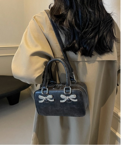 FREE STYLISTS（フリー スタイリスト）の「リボン ミニボストンショルダーバッグ 2WAY  結婚式バッグ（ショルダーバッグ・レディース・オフホワイト/ブラウン/ブラック・FREE）」の14枚目の写真