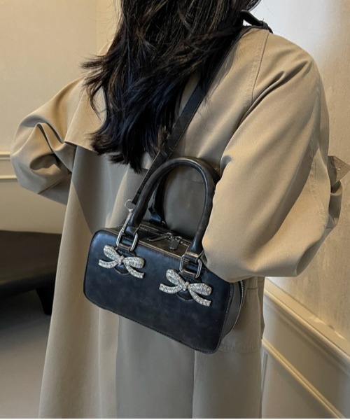 FREE STYLISTS（フリー スタイリスト）の「リボン ミニボストンショルダーバッグ 2WAY  結婚式バッグ（ショルダーバッグ・レディース・オフホワイト/ブラウン/ブラック・FREE）」の15枚目の写真