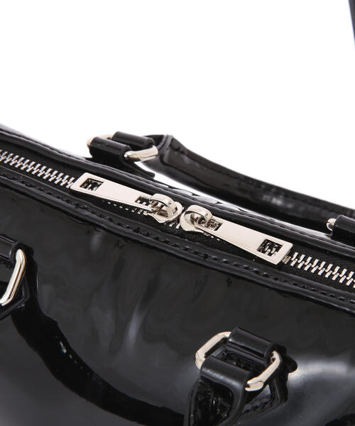 FREE'S MART(フリーズマート)の「◆エナメルミニボストン(ショルダーバッグ・レディース・ベージュ/ブラック・フリ-)」の8枚目の写真