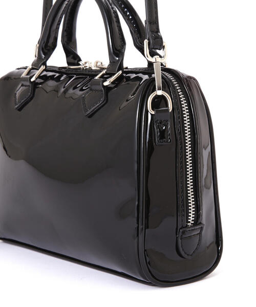 FREE'S MART(フリーズマート)の「◆エナメルミニボストン(ショルダーバッグ・レディース・ベージュ/ブラック・フリ-)」の10枚目の写真