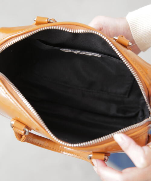 FREE'S MART(フリーズマート)の「◆エナメルミニボストン(ショルダーバッグ・レディース・ベージュ/ブラック・フリ-)」の14枚目の写真