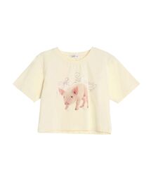 CALNAMUR | ピグレットリボンビジューTシャツ(Tシャツ/カットソー)