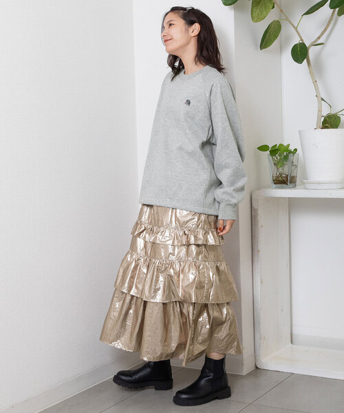 POU DOU DOU（プードゥドゥ）の「ランダムフリルスカート（スカート・レディース・ブロンズ/ブラック・M）」の19枚目の写真
