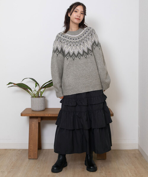 POU DOU DOU（プードゥドゥ）の「ランダムフリルスカート（スカート・レディース・ブロンズ/ブラック・M）」の22枚目の写真