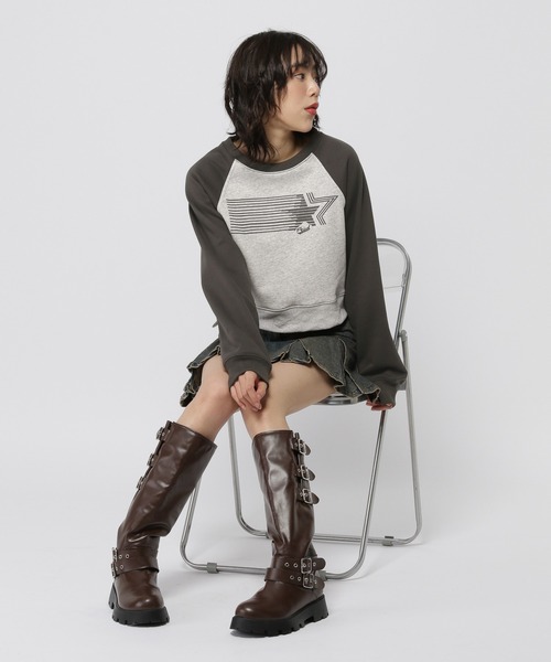 3.3 Field Trip （3.3フィールドトリップ）の「3.3 Field Trip／スターロゴプルオーバー（スウェット・レディース・クリーム/グレー・FREE）」の4枚目の写真