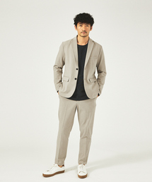 ABAHOUSE GRAY | 【上下2点セット/秋冬生地】カシミヤタッチ ピーチ起毛 ストレッチ セットアップ/スーツ(セットアップ)