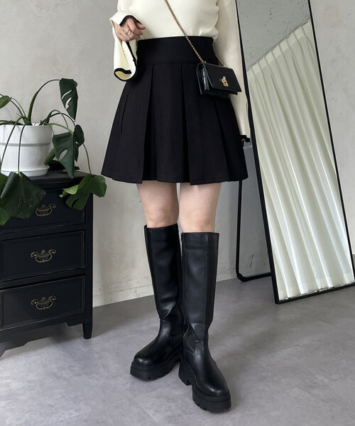 prose verse（プロズヴェール）の「ボックスプリーツミニスカート（スカート・レディース・ブラック・LARGE/MEDIUM）」の15枚目の写真