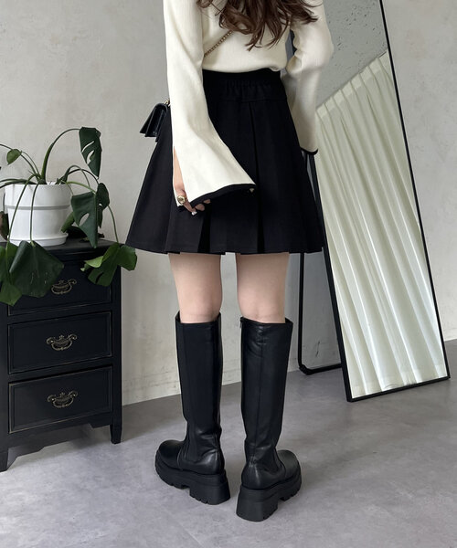 prose verse（プロズヴェール）の「ボックスプリーツミニスカート（スカート・レディース・ブラック・LARGE/MEDIUM）」の5枚目の写真