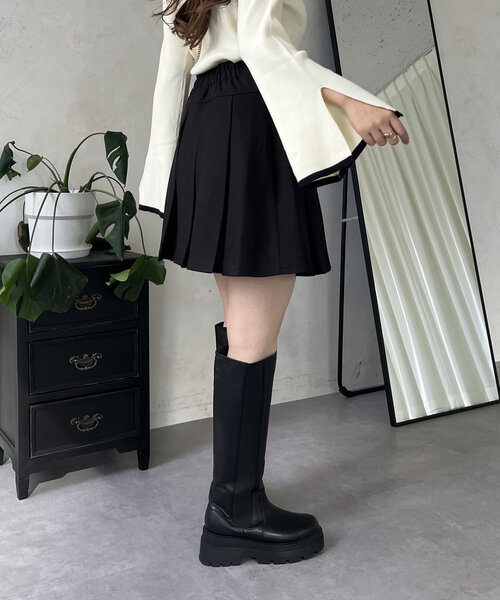 prose verse（プロズヴェール）の「ボックスプリーツミニスカート（スカート・レディース・ブラック・LARGE/MEDIUM）」の6枚目の写真