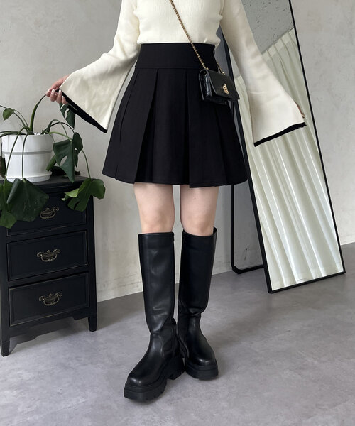 prose verse（プロズヴェール）の「ボックスプリーツミニスカート（スカート・レディース・ブラック・LARGE/MEDIUM）」の8枚目の写真