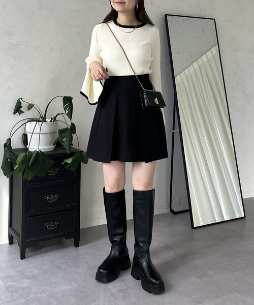 prose verse（プロズヴェール）の「ボックスプリーツミニスカート（スカート・レディース・ブラック・LARGE/MEDIUM）」の9枚目の写真