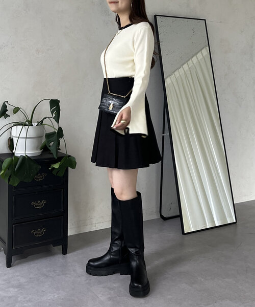 prose verse（プロズヴェール）の「ボックスプリーツミニスカート（スカート・レディース・ブラック・LARGE/MEDIUM）」の10枚目の写真