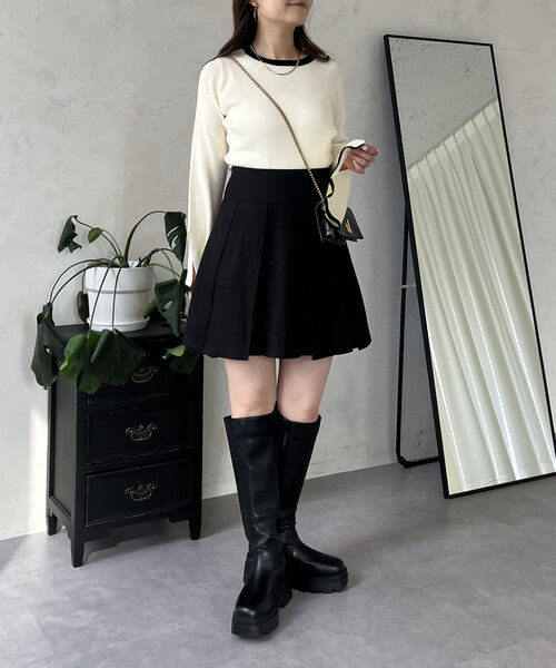 prose verse（プロズヴェール）の「ボックスプリーツミニスカート（スカート・レディース・ブラック・LARGE/MEDIUM）」の12枚目の写真