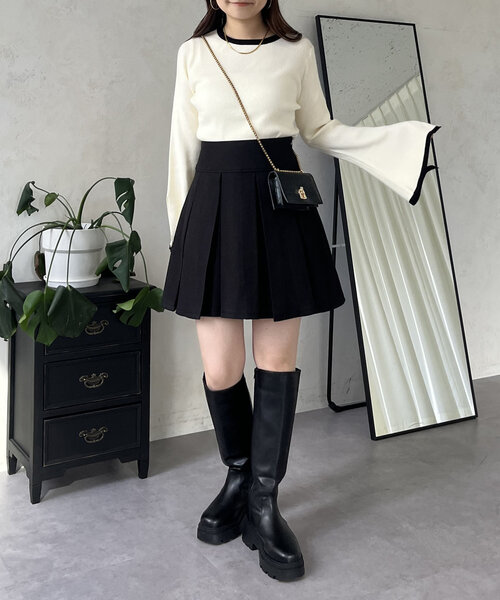 prose verse（プロズヴェール）の「ボックスプリーツミニスカート（スカート・レディース・ブラック・LARGE/MEDIUM）」の13枚目の写真