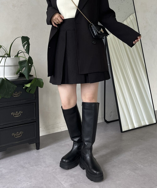 prose verse（プロズヴェール）の「ボックスプリーツミニスカート（スカート・レディース・ブラック・LARGE/MEDIUM）」の21枚目の写真